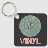 Vinyl Record Retro Disco  Muziekontwerp Sleutelhanger (Voorkant)
