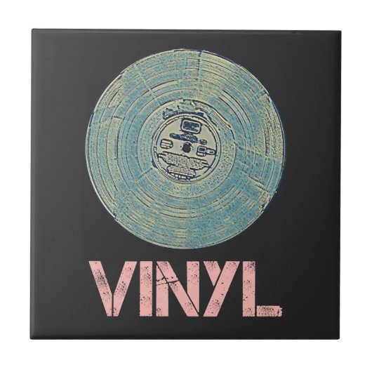 Vinyl Record Retro Disco Muziekontwerp Tegeltje (Voorkant)