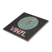 Vinyl Record Retro Disco Muziekontwerp Tegeltje (Zijkant)