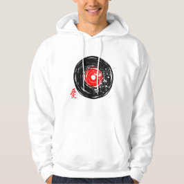 Vinyl Record Retro Grunge met Sakura Blossom Hoodie