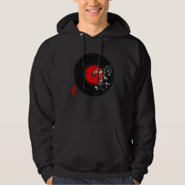 Vinyl Record Retro Grunge met Sakura Blossom Hoodie