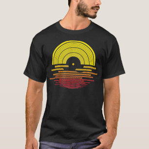 Vinyl Record  Retro Sunset Music DJ T-shirt