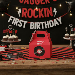 Vinyl Record Rock and Roll Birthday Red Gable Bedankdoosjes