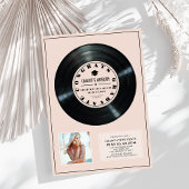 Vinyl Record Roze Plaque Foto Afstuderen Kaart