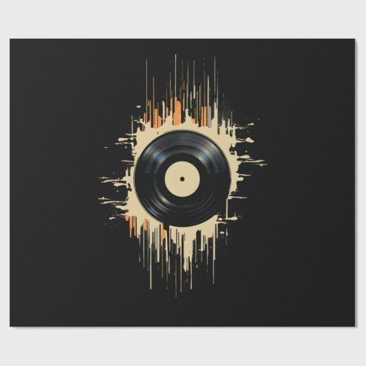 Vinyl Record Splash Cadeaupapier (Vlak)