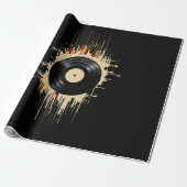 Vinyl Record Splash Cadeaupapier (Uitgerold)