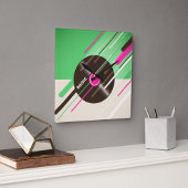Vinyl Record Square Wall klok