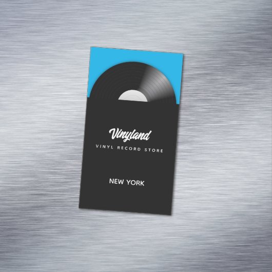 Vinyl Record Store Magnetisch Visitekaartje (Voorbeeld)