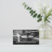 Vinyl Record Store Retro thema Visitekaartjes (Staand voorkant)