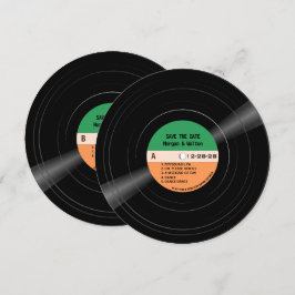 Vinyl Record Strepen Sla de datum op Save The Date
