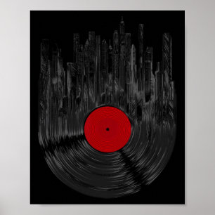 Vinyl Record Sunset Retro  Vinyl Record Tour Poster