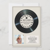 Vinyl Record Tan Plaque Foto Afstuderen Kaart (Voorkant)