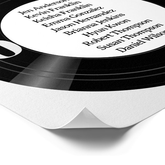 Vinyl Record Trouwgrijs Zitplaatdiagram Poster (Hoek)