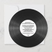 vinyl record trouwuitnodiging kaart (Achterkant)