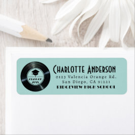 Vinyl Record Turquoise Afstuderen Retouradres Etiket