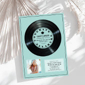 Vinyl Record Turquoise Plaque Foto Afstuderen Kaart