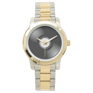 Vinyl Record twee Tone Watch Horloge