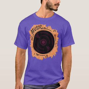 Vinyl record van een grammofoon t-shirt