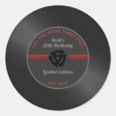  Vinyl Record Verjaardag Party Sticker - Retr (Voorkant)