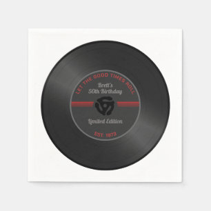  Vinyl Record Verjaardagsfeest Servetten - Retr