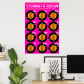 Vinyl Record Wedding Hot Pink Zitplaatsen Plan Pos Poster (Thuiskantoor)