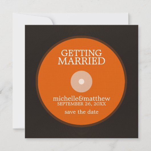 Vinyl Record Wedding Save the Date (Voorkant)