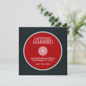 Vinyl Record Wedding Save the Date (Staand voorkant)