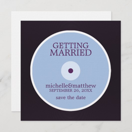 Vinyl Record Wedding Save the Date (Voorkant / Achterkant)