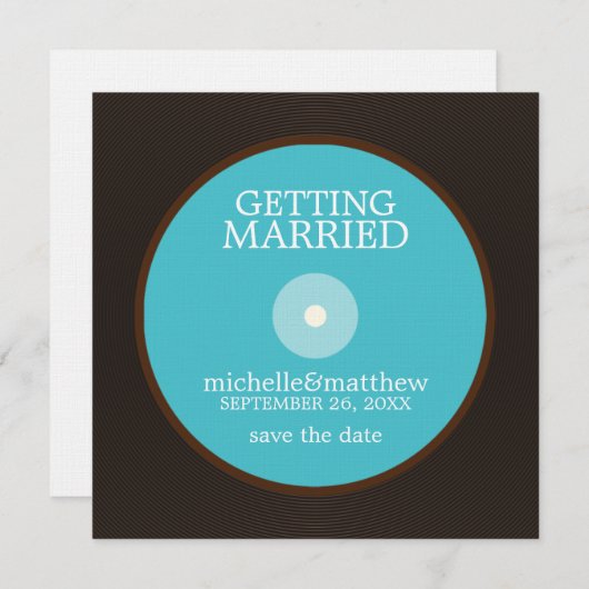 Vinyl Record Wedding Save the Date (Voorkant / Achterkant)
