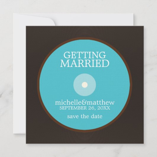 Vinyl Record Wedding Save the Date (Voorkant)