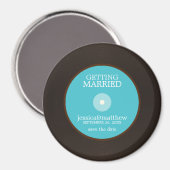 Vinyl Record Wedding Save the Date Magneet (Voorkant / Achterkant)