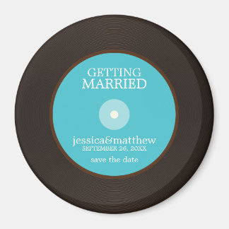 Vinyl Record Wedding Save the Date Magneet