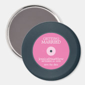 Vinyl Record Wedding Save the Date Magneet (Voorkant / Achterkant)
