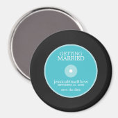Vinyl Record Wedding Save the Date Magneet (Voorkant / Achterkant)
