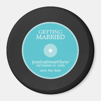 Vinyl Record Wedding Save the Date Magneet