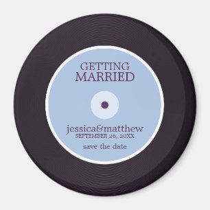 Vinyl Record Wedding Save the Date Magneet