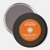 Vinyl Record Wedding Save the Date Magneet (Voorkant / Achterkant)