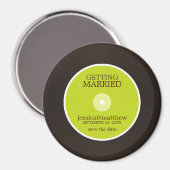 Vinyl Record Wedding Save the Date Magneet (Voorkant / Achterkant)