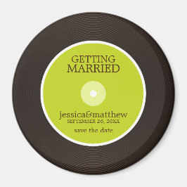 Vinyl Record Wedding Save the Date Magneet