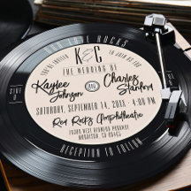 Vinyl Record Zwart en Ivoor  Muziek Wedding