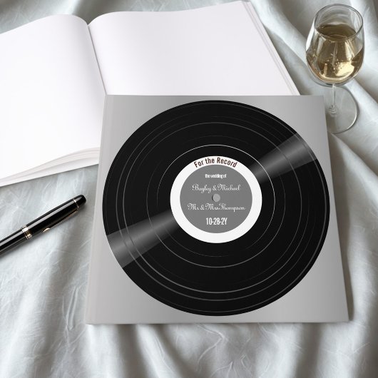 Vinyl Record Zwart-wit bruiloft gastenboek