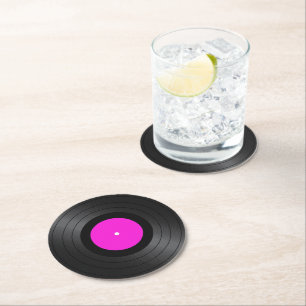 Vinyl Records Afbeeldingen Ronde Papier Onderzette Kartonnen Onderzetter