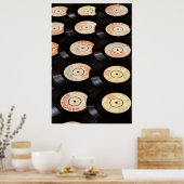 Vinyl Records Background Poster (Keuken)