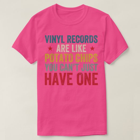 Vinyl Records Collecting Funny Vinyl Lover LP T-shirt (Design voorkant)