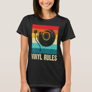 Vinyl Records Collector Vinyl Rules Muziek Record  T-shirt