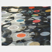 Vinyl Records Fleece Blanket (Voorkant (Horizontaal))