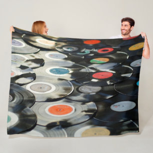 Vinyl Records Fleece Blanket Deken
