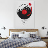 Vinyl Records Home is waar de Platenspeler draait Canvas Afdruk (Insitu (Slaapkamer))