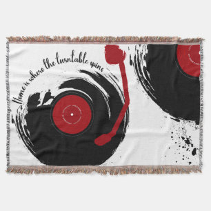 Vinyl Records Home is waar de Platenspeler draait Deken