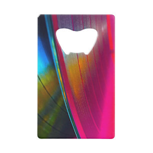 Vinyl records magenta creditkaart flessenopener